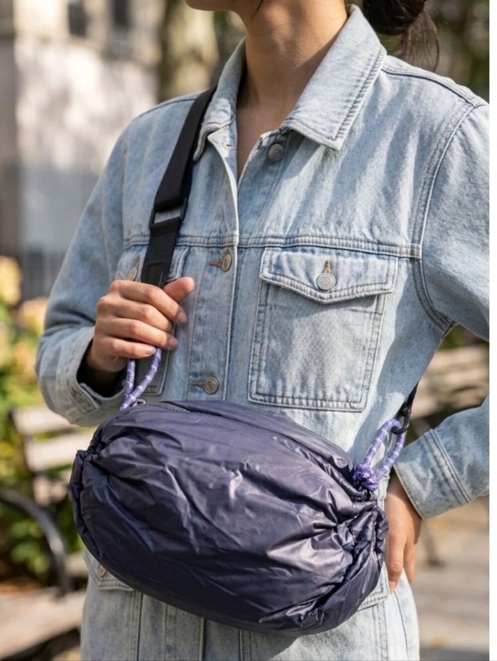 Wildfox Purple Nylon Puffy Bag/crossbody NWT